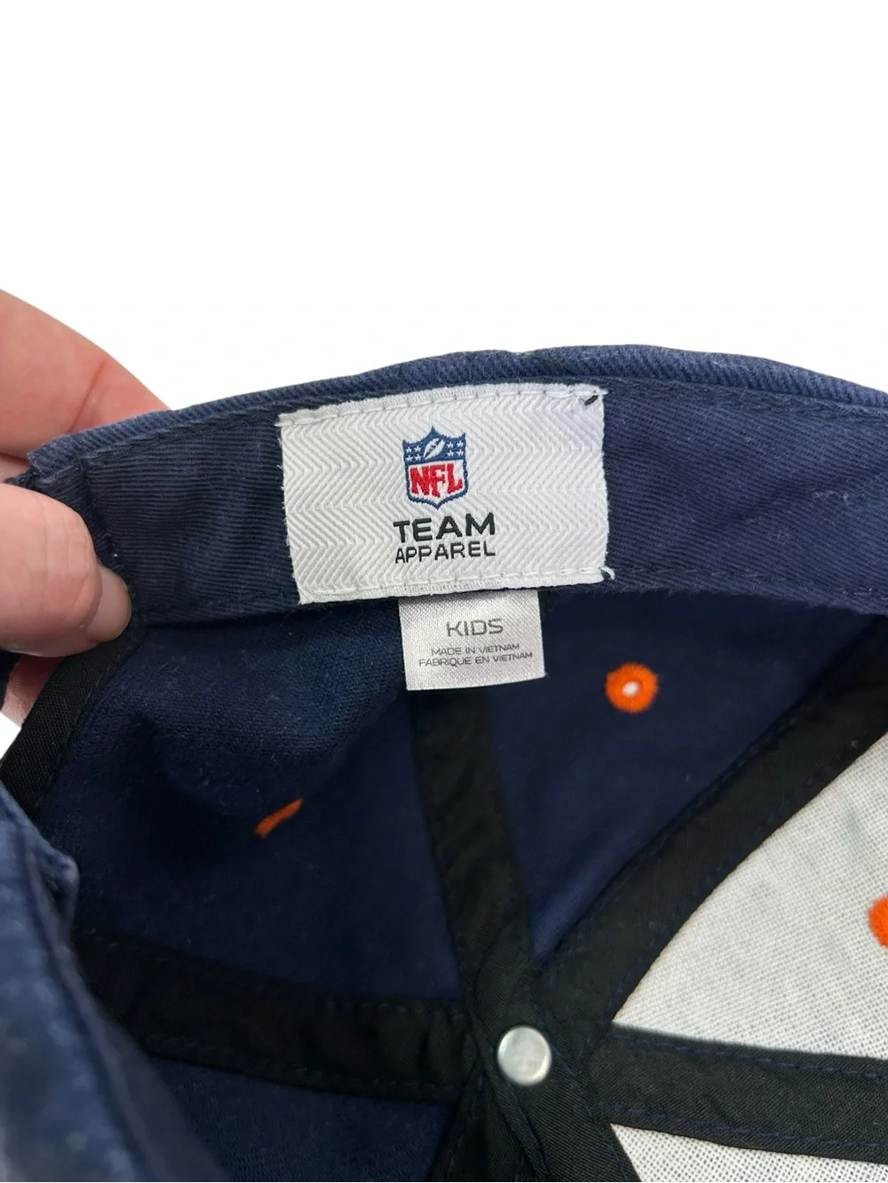 Denver Broncos NFL Team Apparel Youth Kids Adjustable Hat Navy Orange Retro